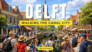 Delft, Netherlands Walking Tour: Peaceful Canals & Historic Streets | [4K/60fps]