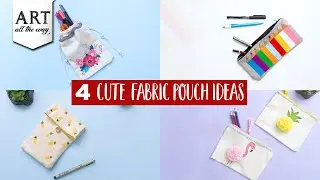 4 Cute Fabric Pouch Ideas | Back to school crafts | DIY Pouch compilation