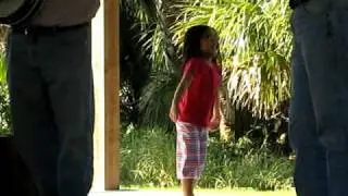 Little girl dancing to Blue Grass music