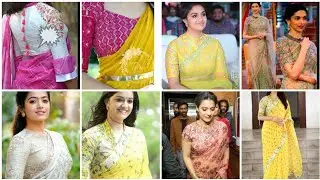 How To Style Simple Sarees To Look Super high neck blouse design/ festival special Stylish back neck