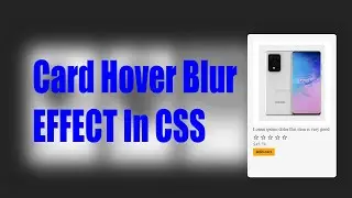 Card hover blur effect  using html CSS only