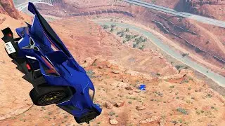 Supercars Jumping Off a Cliff #3 - BeamNG Drive Crashes | DestructionNation