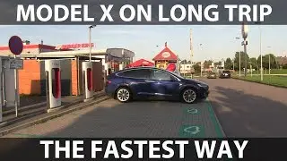 Model X on long trips: optimal speed and charging