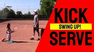 Kids Tennis Lesson: Kick Serve - Swing Up / No Follow-Through