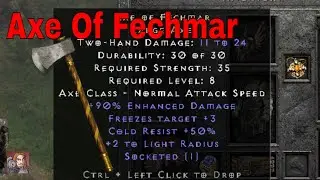 D2R Unique Items - Axe Of Fechmar (Large Axe)