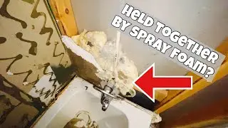 Переделка ванной комнаты в мобильном доме! ЧЕМ всё держится вместе???
