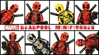 Deadpool Gallery of Suits LEGO KnockOff Minifigures Set 3 w/ X-Force & X-Men