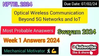 Optical Wireless Communication Beyond 5G Networks and IoT | Week 1 Quiz | Assignment 1 Solution 2024