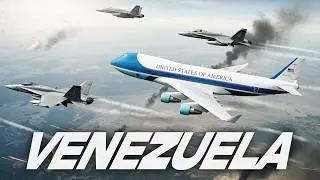 EUA Mostram For&ccedil;a: Air Force One Escoltado por Ca&ccedil;as Entra na Venezuela | Simula&ccedil;&atilde;o DCS World