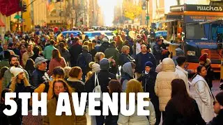 Walking NYC (Narrated) Fifth Avenue Complete Tour Central Park South to Empire State Building