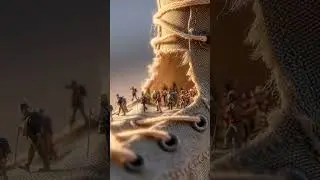 Cobbler's Giant Boot &mdash; Miniature People Living Inside (AI Art)