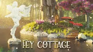 Fey Cottage| 2 Hours of peaceful ambient female fairy vocals, soft music, and forest creek sounds