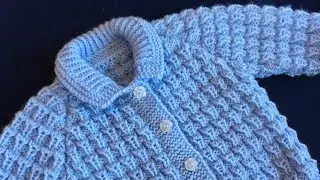 Hand knitted cardigan (sweater) size adjustment up to ages 3 -4 year old