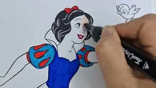 Snow White Coloring Page ✨ Glitter Dress Art