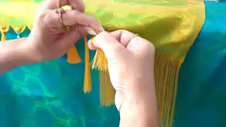 How to Make Silk Saree Pallu Knots with Crystal Beads // ambati kalpana