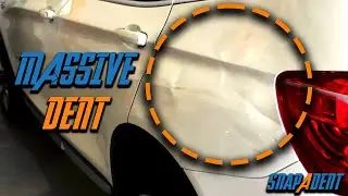 Massive quarter panel dent! Paintless dent removal.