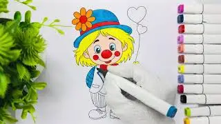 &ldquo;Cute Clown Coloring 🤡❤️ | Satisfying Coloring Art | Fun & Adorable Video&rdquo; 