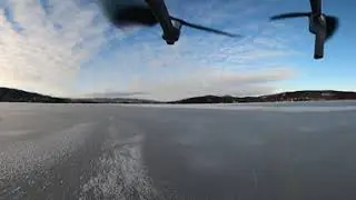 Norwegian little fjord frozen. Sandebukt in Norway. 360 - VR