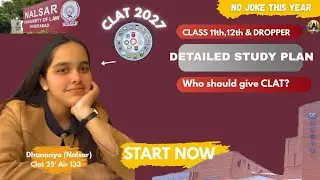 Beginner guide to CLAT 2027' || NO BULLSHIT & NO TIME WASTE|| By Nalsar student Dhananya Bansal