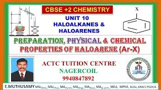 Haloarene (Halobenzene) Preparation, Physical & Chemical properties.