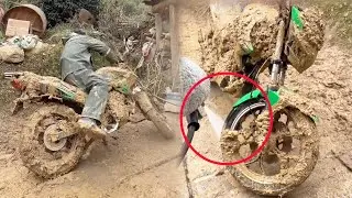 Motorcyclist spends $100 to clean his bike after driving through muddy and dangerous roads.#funny