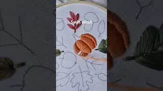 🎃 Satin Stitch Pumpkin | New Fall Motifs Pattern! #embroidery #stitch #craft #tutorial #diy #pumpkin