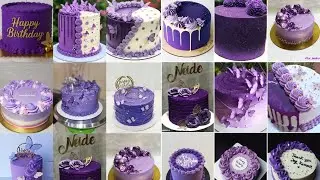 Simple Round Shape Cake Design / purple colour cake desin💜💜💜💜💜💜💜💜💜💜💜💜💜/ Birthda Cake / Wedding Cake 