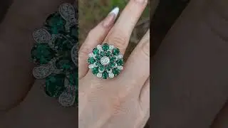 серебряные кольца с изумрудами и сапфирами #emerald #sapphire #silver #jewelry #ring #labgrown