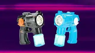 5-Hole Bubble Gun with Light & Music | Electric Bubble Shooter | Rapid Bubbles & Night Play