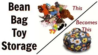 Stuffed Animal Storage Bean Bag Chair for Kids - Review & Demo!
