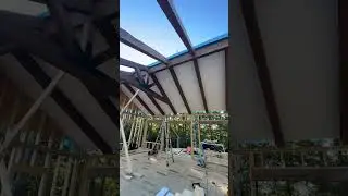 Timber and T&G ceiling progress in the cabin! #cabin #timberframe #circlesawmill #woodworking #wood