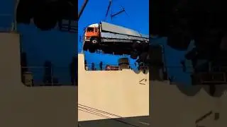 Incredible Footage Crane Driver Loses Truck During Unloading... #trending #shorts