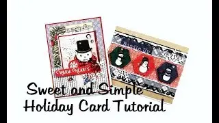 Sweet & Simple Snowmen Christmas Greeting Cards Tutorial Polly's Paper Studio Process Authentique