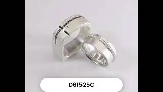 Ketti Jewelry Off Center Diamond Line His and Hers D61525C