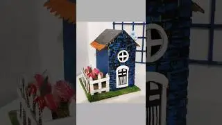 Mini Cardboard House Making at Home #shorts #diy