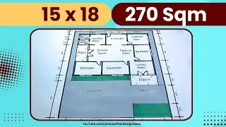 План дома 270 квадратных метров размером 15x18 метров 3 спальни