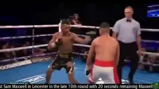 KNOCKOUT TKO Cocky french boxer Sabri Sediri knocked out taunting Sam Maxwell 10th round 20 sec left