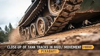  Close-up of tank tracks in mud/movement (Videvo/Pixabay)