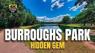 ASMR Nature Walk at Burroughs Park Tomball Texas | 4K Lake & Forest Trail Sounds