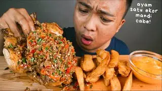 MUKBANG AYAM SATU EKOR PEDAS | MUKBANG AYAM PEDAS INDONESIA !!