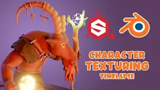 Blender Character Sculpting | Part 7 - Substance Painter Texturing and Lights | Shaman Alpine Ibex