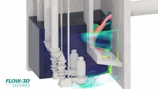 Pump Station Wet Well Cutaway View | FLOW-3D HYDRO