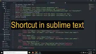 Shortcut in sublime text || sublime text
