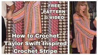 Taylor Swift crochet dress pattern free and easy granny stripes #taylorswift #taylor #Taylordress