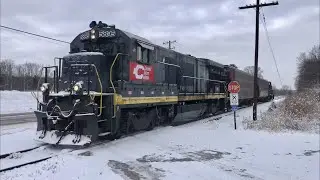 Classic Train In Snow!  Cincinnati's Biggest Snowfall Since 2019, Pull Pull Train On CCET Railroad