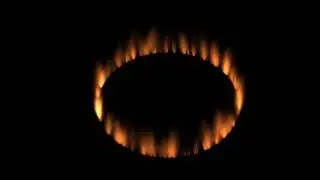 Circles Fire Animated Green Screen