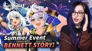 BENNETT LORE + Yelan Skin GIVEAWAY! Summer Event Quest REACTION | Genshin Impact