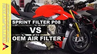 Sprint Filter P08 vs OEM Air Filter | StreetFighter V4 S [Install]