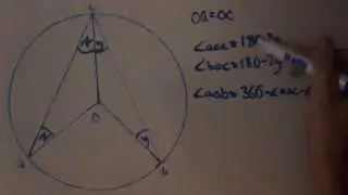 Circle Theorem 1 - Angles at the Centre and at the Circumference proof