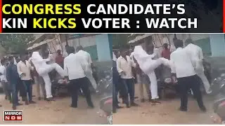 Telangana News: Brother Of Congress MP Kicks Voter Outside Polling Booth; Video Sparks Controversy